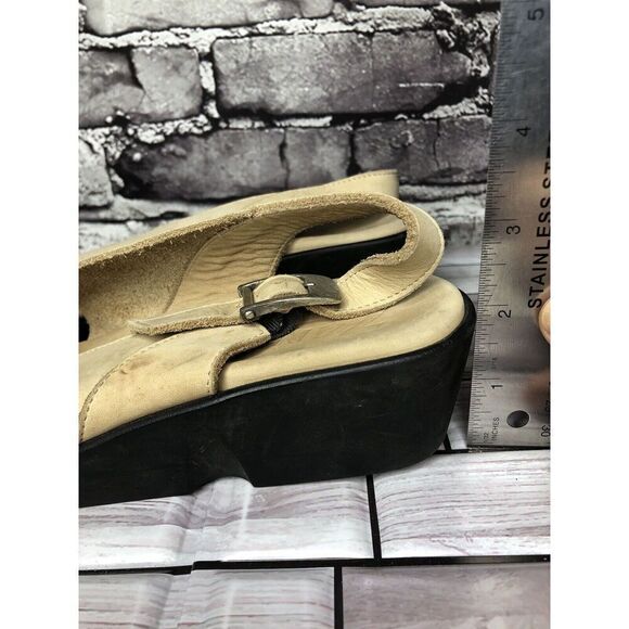 ZANTE Beige Tan Nubuck Leather Casual Wedge Strap Sandals Women Sz 39EU/8.5M US - Picture 12 of 16